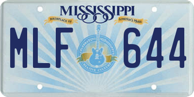 MS license plate MLF644