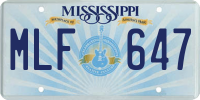 MS license plate MLF647