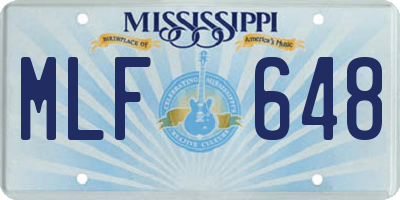 MS license plate MLF648