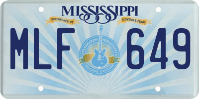 MS license plate MLF649