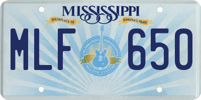 MS license plate MLF650
