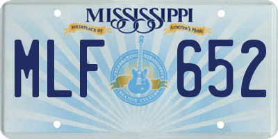MS license plate MLF652