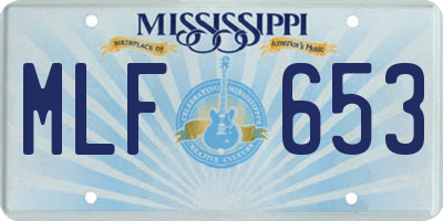 MS license plate MLF653