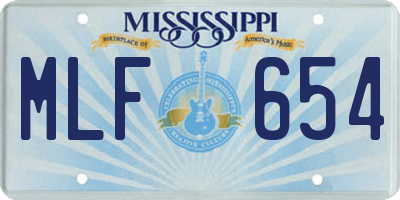 MS license plate MLF654