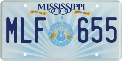 MS license plate MLF655