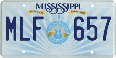 MS license plate MLF657