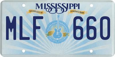 MS license plate MLF660