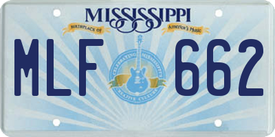 MS license plate MLF662