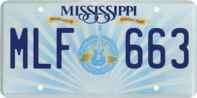 MS license plate MLF663
