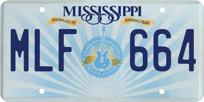 MS license plate MLF664