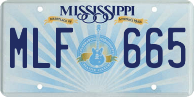 MS license plate MLF665