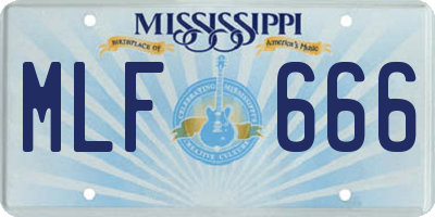 MS license plate MLF666