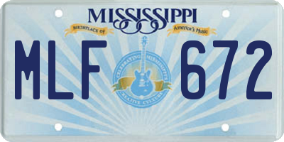 MS license plate MLF672