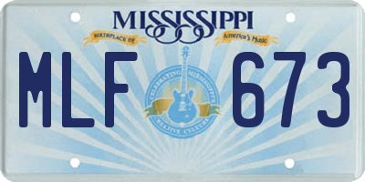 MS license plate MLF673