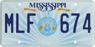 MS license plate MLF674