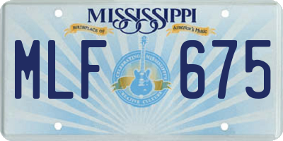 MS license plate MLF675