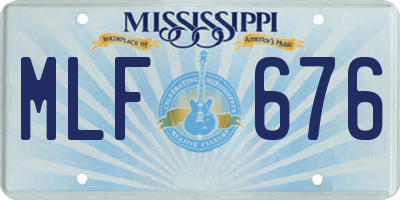 MS license plate MLF676