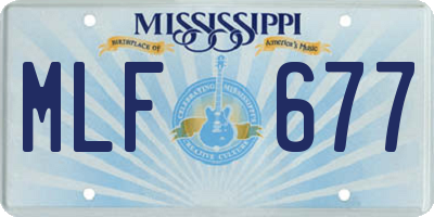 MS license plate MLF677