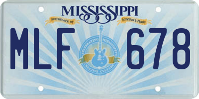 MS license plate MLF678