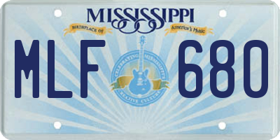 MS license plate MLF680