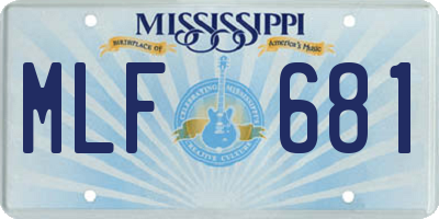 MS license plate MLF681