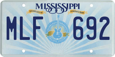 MS license plate MLF692