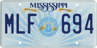 MS license plate MLF694