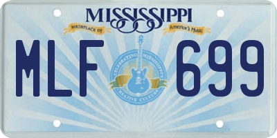 MS license plate MLF699