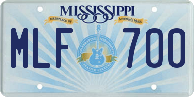 MS license plate MLF700