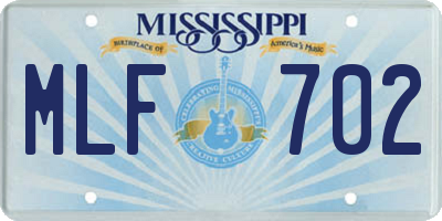 MS license plate MLF702