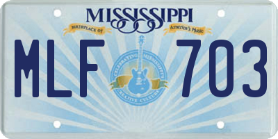 MS license plate MLF703