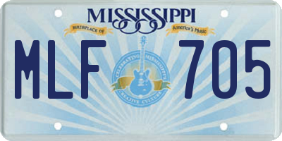MS license plate MLF705