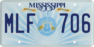 MS license plate MLF706