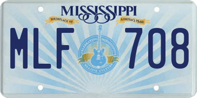 MS license plate MLF708