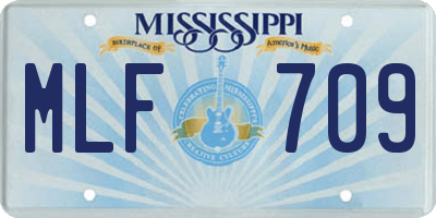 MS license plate MLF709