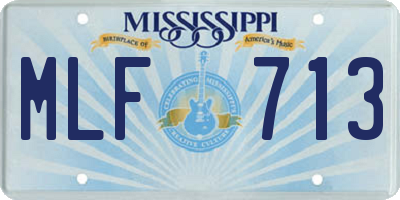 MS license plate MLF713