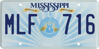 MS license plate MLF716