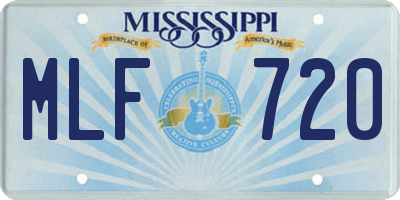 MS license plate MLF720