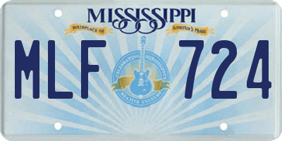 MS license plate MLF724