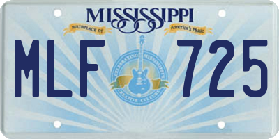 MS license plate MLF725
