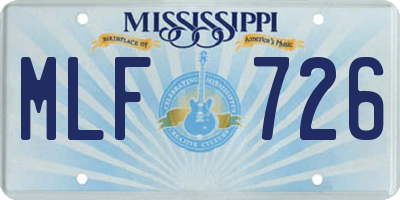 MS license plate MLF726