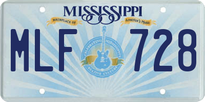 MS license plate MLF728