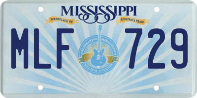 MS license plate MLF729