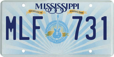 MS license plate MLF731
