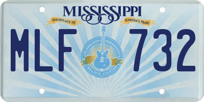 MS license plate MLF732