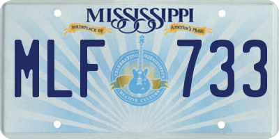 MS license plate MLF733
