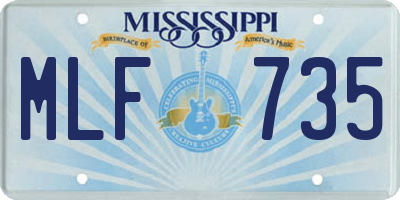 MS license plate MLF735