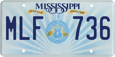 MS license plate MLF736