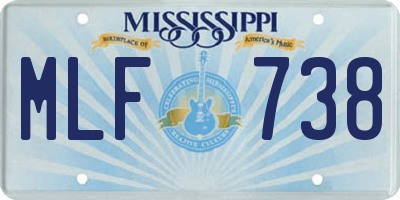 MS license plate MLF738