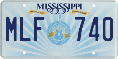 MS license plate MLF740